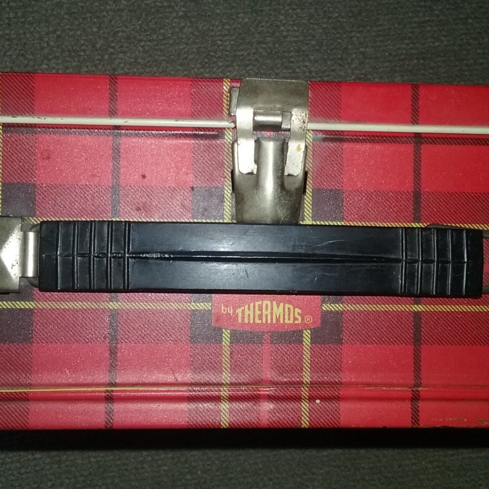 Vintage Thermos Red Plaid Lunchbox FIRM